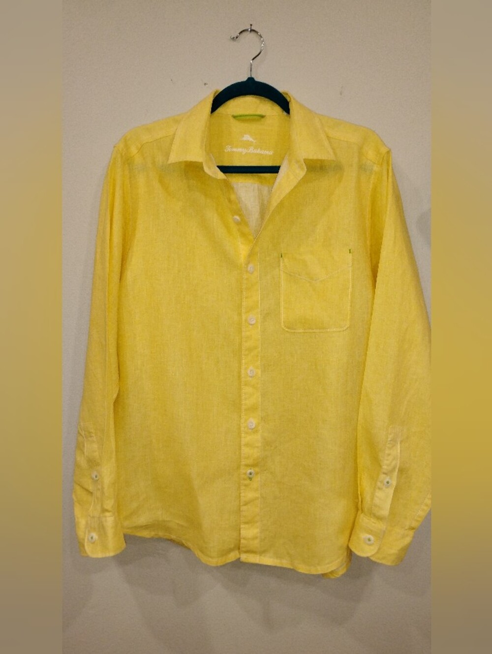 BRIGHT TOMMY BAHAMA YELLOW LINEN SHIRT